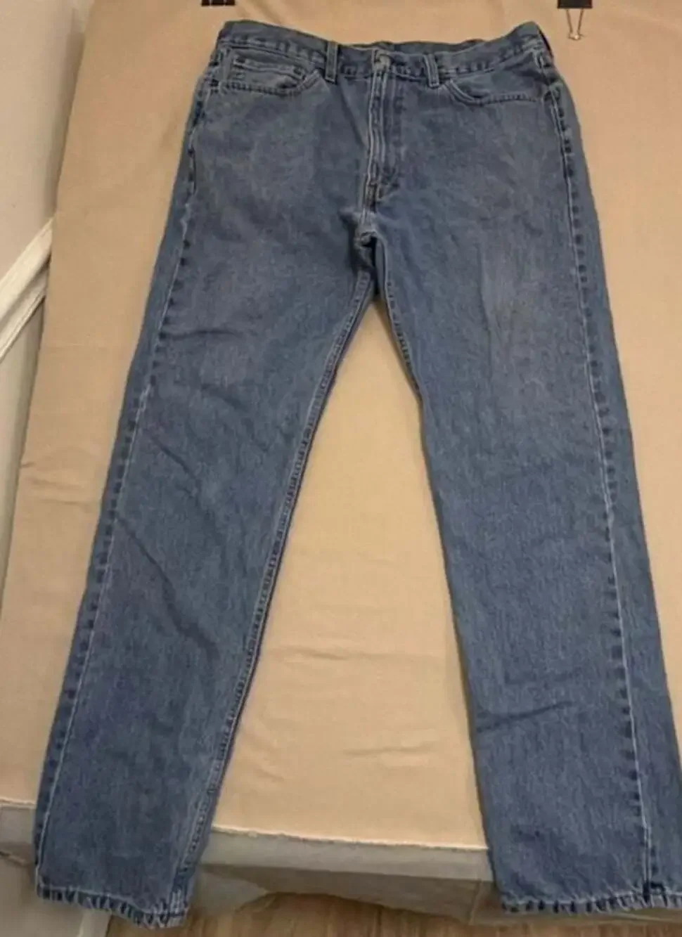 Levi's 505 Regular Fit Straight Leg Jeans Men's 38x36 Blue Denim